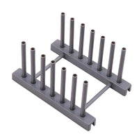 Detachable dish drainer rack in grey for efficient dish drying and kitchen organisation.