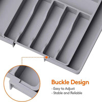 Large Expandable Utensil Tray with buckle design for easy adjustment and reliable stability in eco-friendly style.