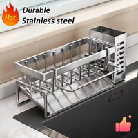 Stainless Steel Sink Cleaning Tools Storage Rack | Kitchen | Luvasmr - Satisfyingly Organised