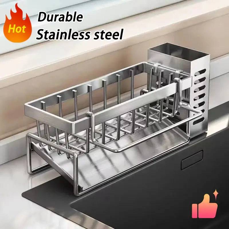 Stainless Steel Sink Cleaning Tools Storage Rack | Kitchen | Luvasmr - Satisfyingly Organised