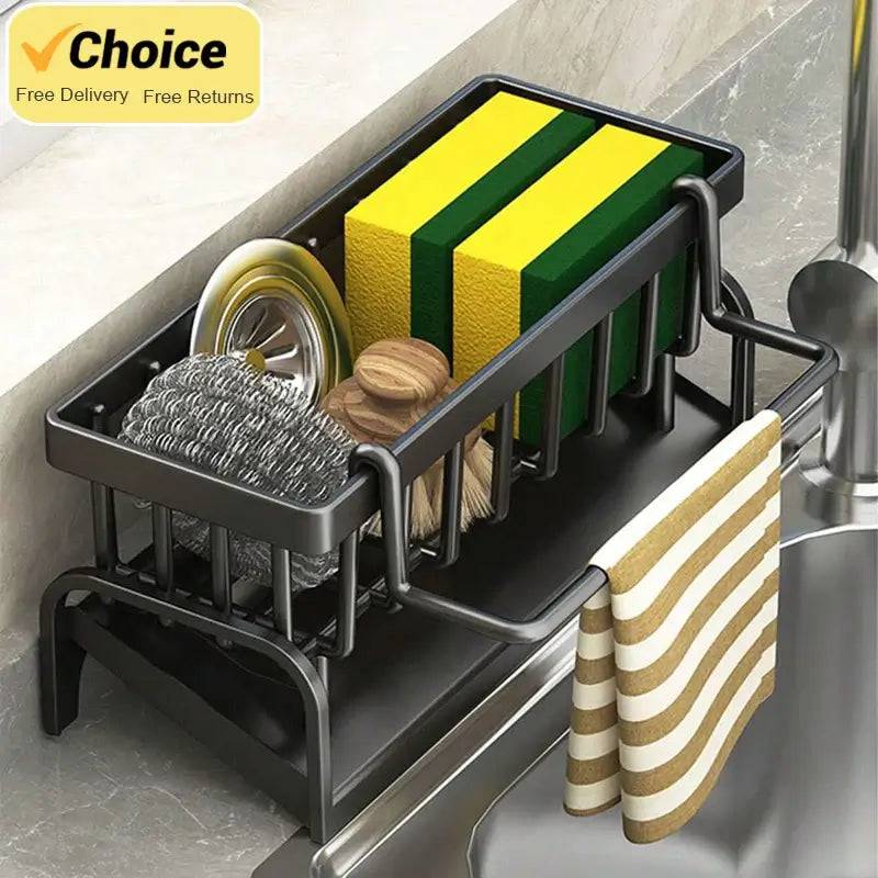Stainless Steel Sink Cleaning Tools Storage Rack | Kitchen | Luvasmr - Satisfyingly Organised