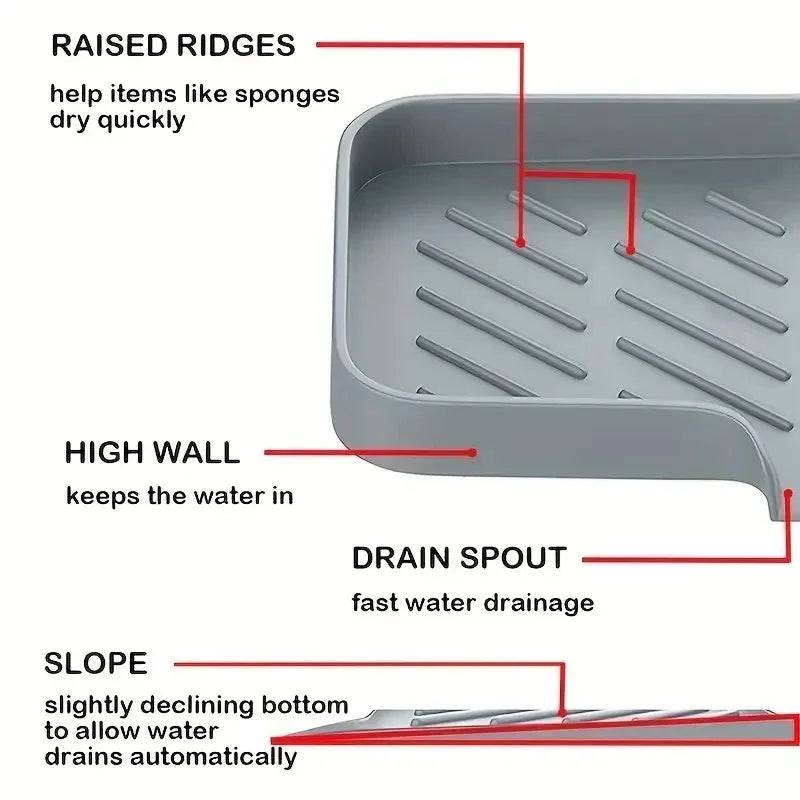 Sink Silicone Tray with Drainage | Kitchen | Luvasmr - Satisfyingly Organised