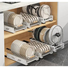 Pull-Out Kitchen Storage Dish Rack | Kitchen | Luvasmr - Satisfyingly Organised