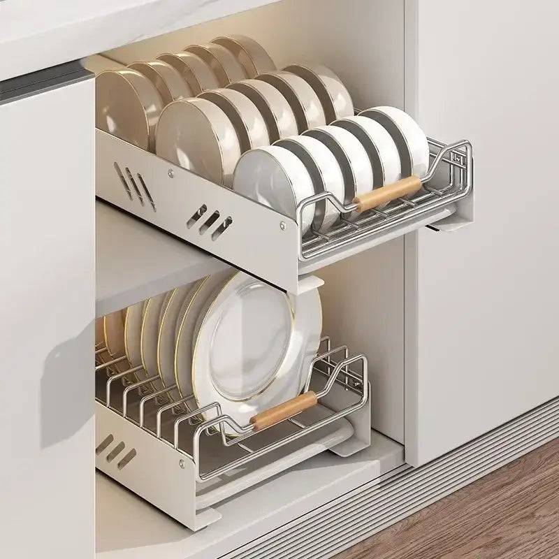 Pull-Out Kitchen Storage Dish Rack | Kitchen | Luvasmr - Satisfyingly Organised