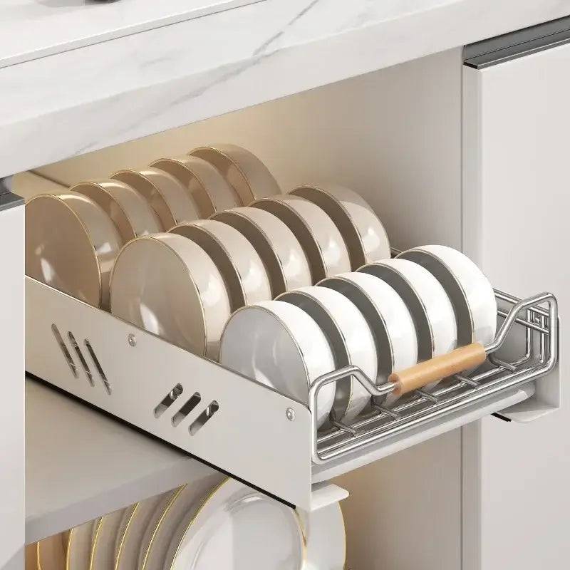 Pull-Out Kitchen Storage Dish Rack | Kitchen | Luvasmr - Satisfyingly Organised