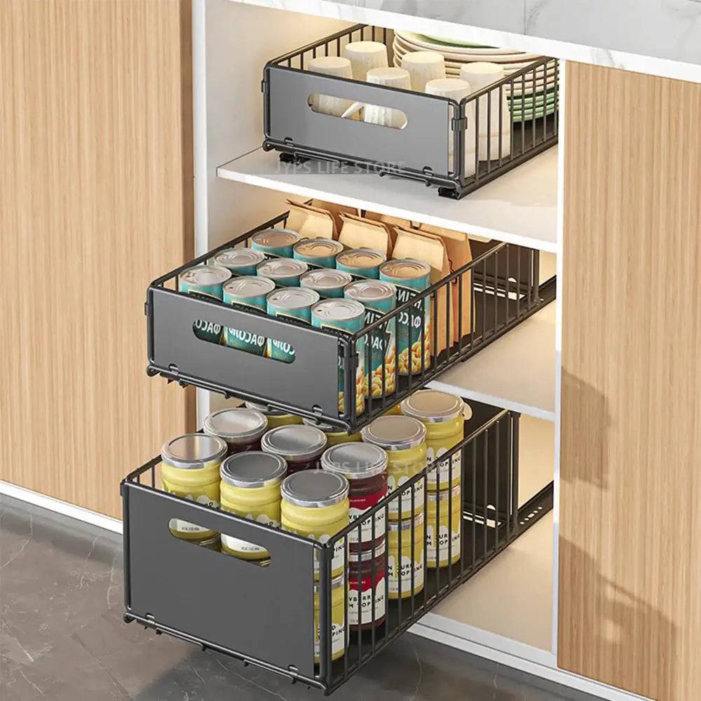 Kitchen Pull-Out Storage Rack & Spice Organiser | Kitchen | Luvasmr - Satisfyingly Organised