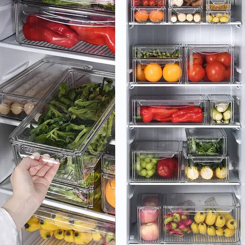 Fridge Organizer Stackable Refrigerator Organizer Bins with Lids Clear Fruit Storage Containers Freezer Pantry kitchen Organizer |  | Luvasmr - Satisfyingly Organised