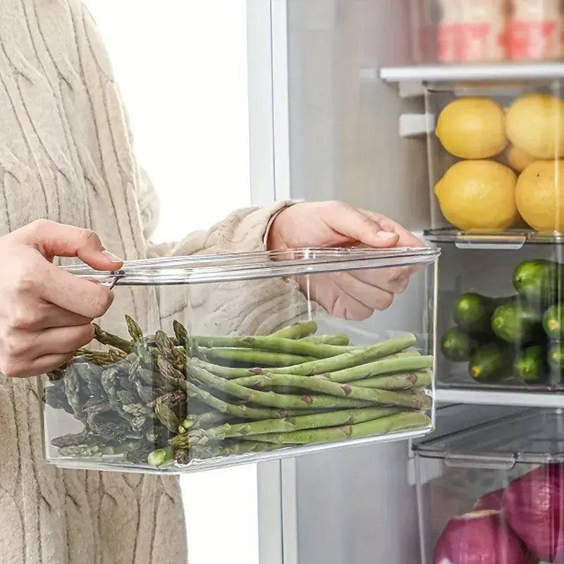 Fridge Organizer Stackable Refrigerator Organizer Bins with Lids Clear Fruit Storage Containers Freezer Pantry kitchen Organizer |  | Luvasmr - Satisfyingly Organised