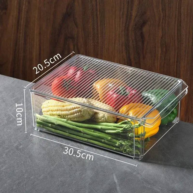 Fridge Organizer Stackable Refrigerator Organizer Bins with Lids Clear Fruit Storage Containers Freezer Pantry kitchen Organizer |  | Luvasmr - Satisfyingly Organised