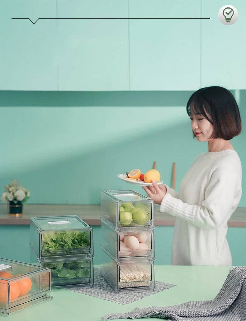 Stackable Refrigerator Food Organiser | Kitchen | Luvasmr - Satisfyingly Organised