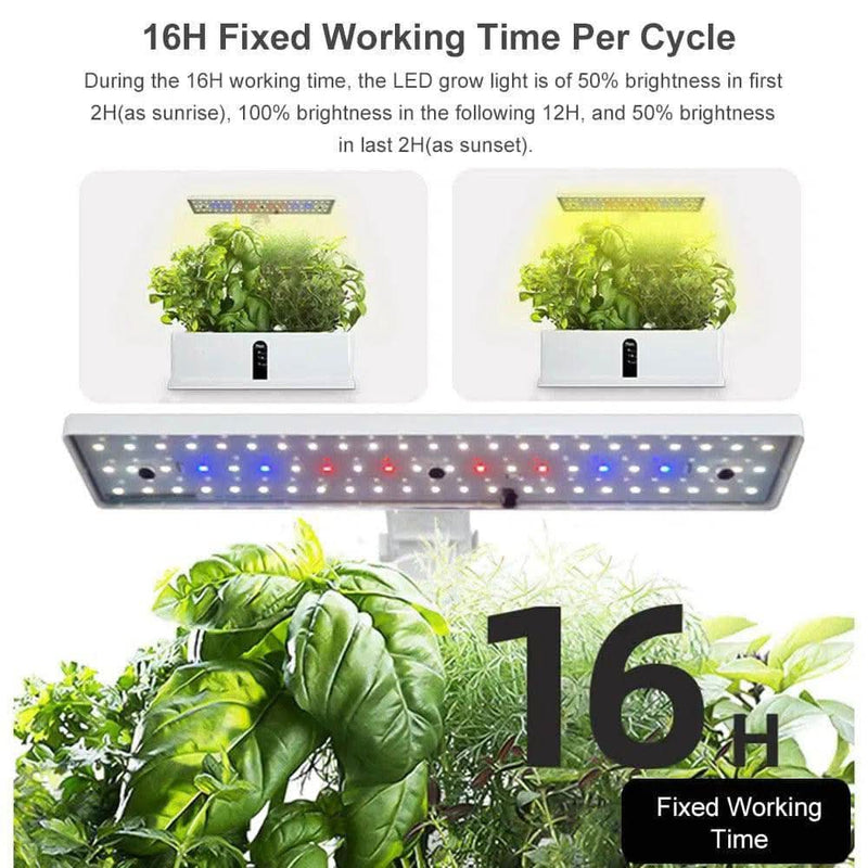 Adjustable Hydroponic Garden System with LED Grow Lights - Luvasmr