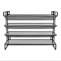 Metal Spice Rack 4-Tier in classic black finish for organized spice storage and kitchen decor