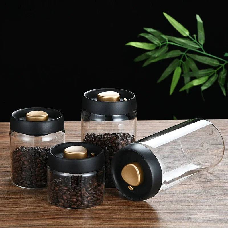 Press-Type Coffee Beans Vacuum Sealed Container | Kitchen | Luvasmr - Satisfyingly Organised
