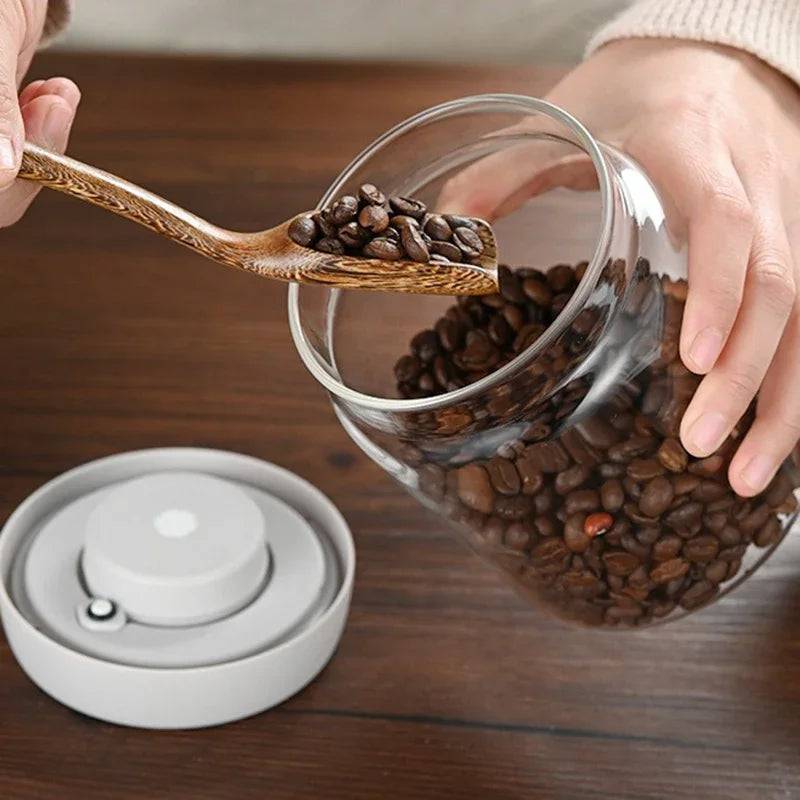 Press-Type Coffee Beans Vacuum Sealed Container | Kitchen | Luvasmr - Satisfyingly Organised