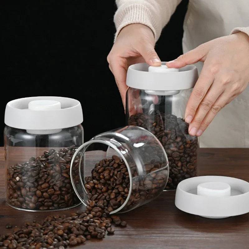 Press-Type Coffee Beans Vacuum Sealed Container | Kitchen | Luvasmr - Satisfyingly Organised