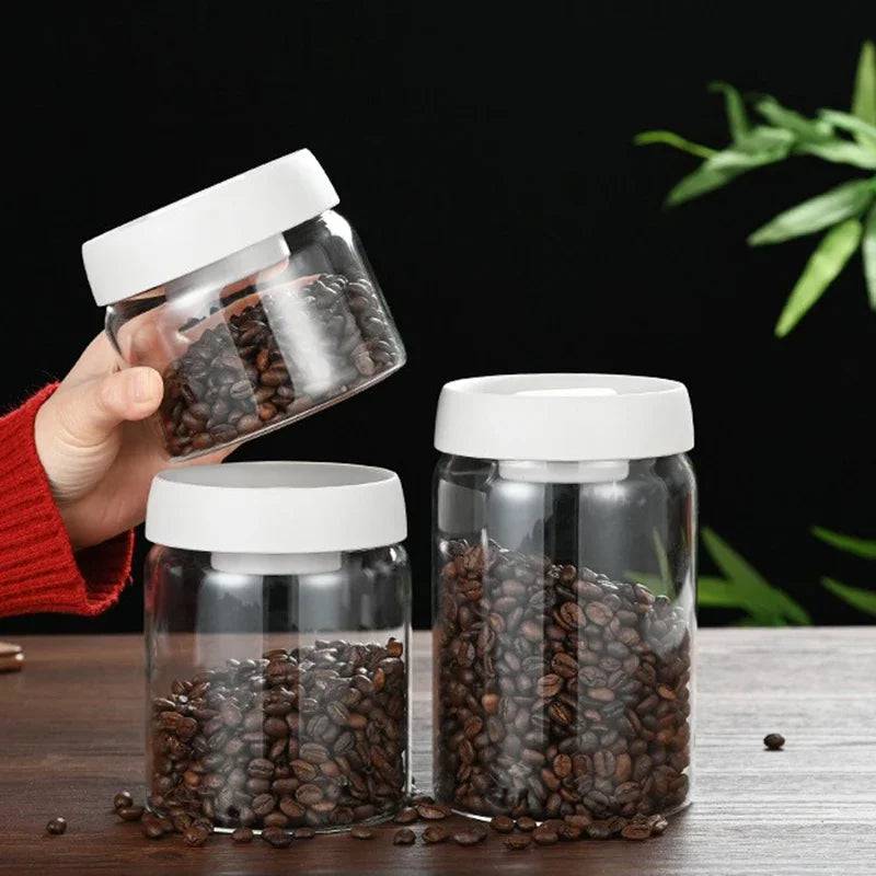 Press-Type Coffee Beans Vacuum Sealed Container | Kitchen | Luvasmr - Satisfyingly Organised