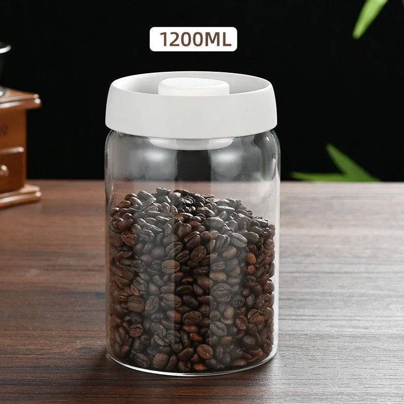 Press-Type Coffee Beans Vacuum Sealed Container | Kitchen | Luvasmr - Satisfyingly Organised
