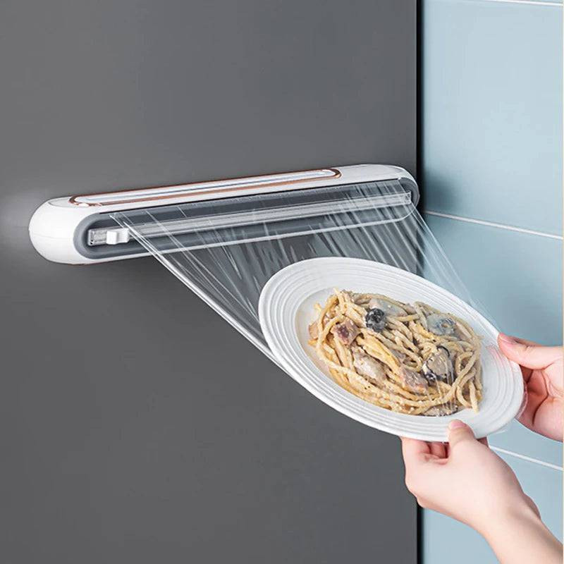 Magnetic Cling Film Dispenser with Safety Cutter | Kitchen | Luvasmr - Satisfyingly Organised