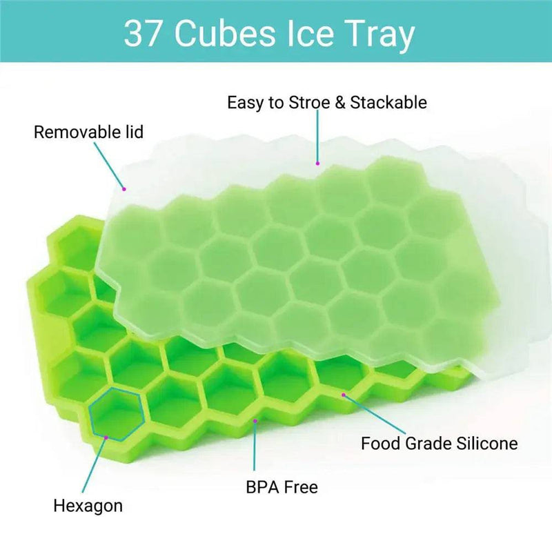Ice Cube Mold Honeycomb Silicone Ice Cube Maker Ice Tray Mould Reusable Food Grade Ice Maker with Lids for Summer Juice Wine | Kitchen | Luvasmr - Satisfyingly Organised