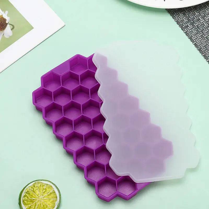 Ice Cube Mold Honeycomb Silicone Ice Cube Maker Ice Tray Mould Reusable Food Grade Ice Maker with Lids for Summer Juice Wine | Kitchen | Luvasmr - Satisfyingly Organised