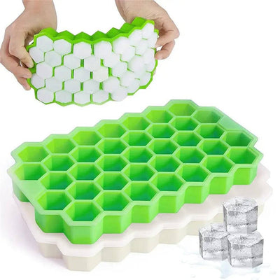 Ice Cube Mold Honeycomb Silicone Ice Cube Maker Ice Tray Mould Reusable Food Grade Ice Maker with Lids for Summer Juice Wine | Kitchen | Luvasmr - Satisfyingly Organised