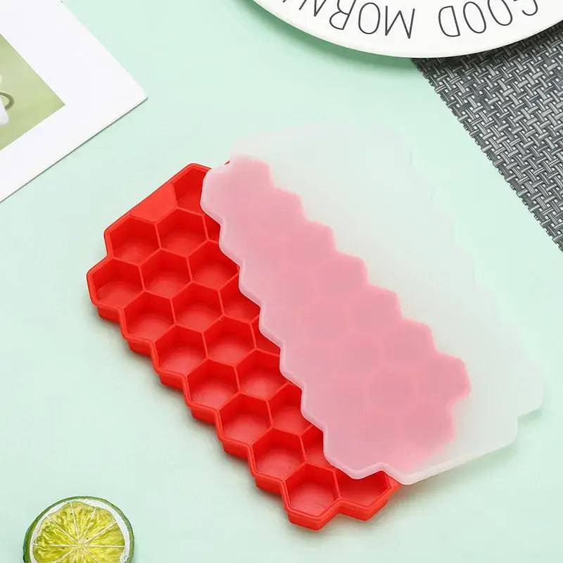 Ice Cube Mold Honeycomb Silicone Ice Cube Maker Ice Tray Mould Reusable Food Grade Ice Maker with Lids for Summer Juice Wine | Kitchen | Luvasmr - Satisfyingly Organised