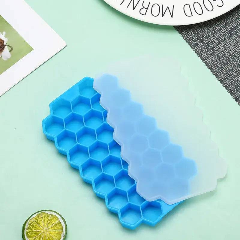 Ice Cube Mold Honeycomb Silicone Ice Cube Maker Ice Tray Mould Reusable Food Grade Ice Maker with Lids for Summer Juice Wine | Kitchen | Luvasmr - Satisfyingly Organised