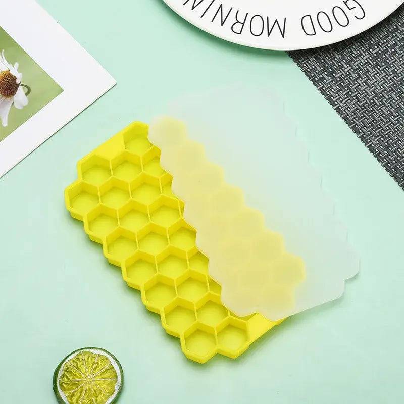 Ice Cube Mold Honeycomb Silicone Ice Cube Maker Ice Tray Mould Reusable Food Grade Ice Maker with Lids for Summer Juice Wine | Kitchen | Luvasmr - Satisfyingly Organised