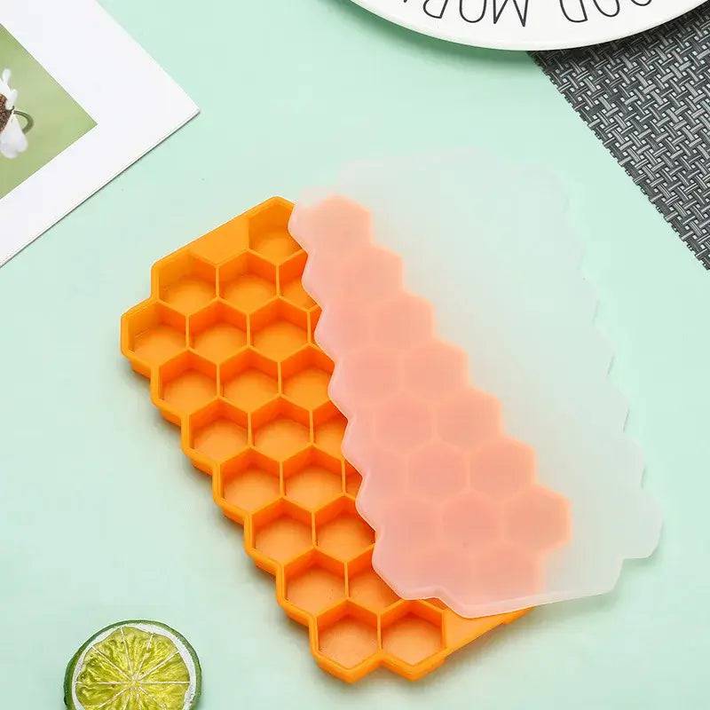 Ice Cube Mold Honeycomb Silicone Ice Cube Maker Ice Tray Mould Reusable Food Grade Ice Maker with Lids for Summer Juice Wine | Kitchen | Luvasmr - Satisfyingly Organised