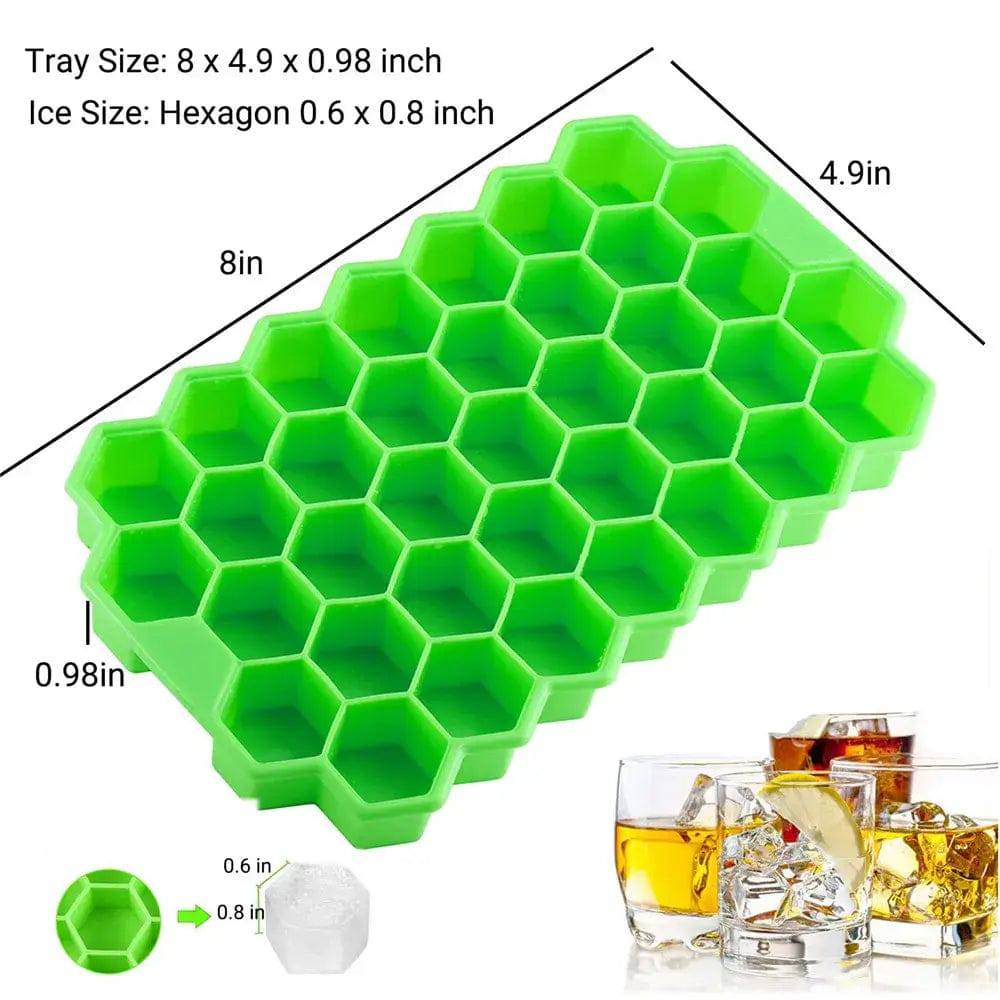 Ice Cube Mold Honeycomb Silicone Ice Cube Maker Ice Tray Mould Reusable Food Grade Ice Maker with Lids for Summer Juice Wine | Kitchen | Luvasmr - Satisfyingly Organised