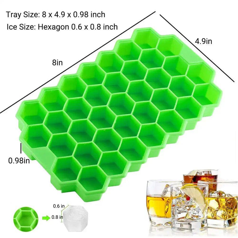 Ice Cube Mold Honeycomb Silicone Ice Cube Maker Ice Tray Mould Reusable Food Grade Ice Maker with Lids for Summer Juice Wine | Kitchen | Luvasmr - Satisfyingly Organised
