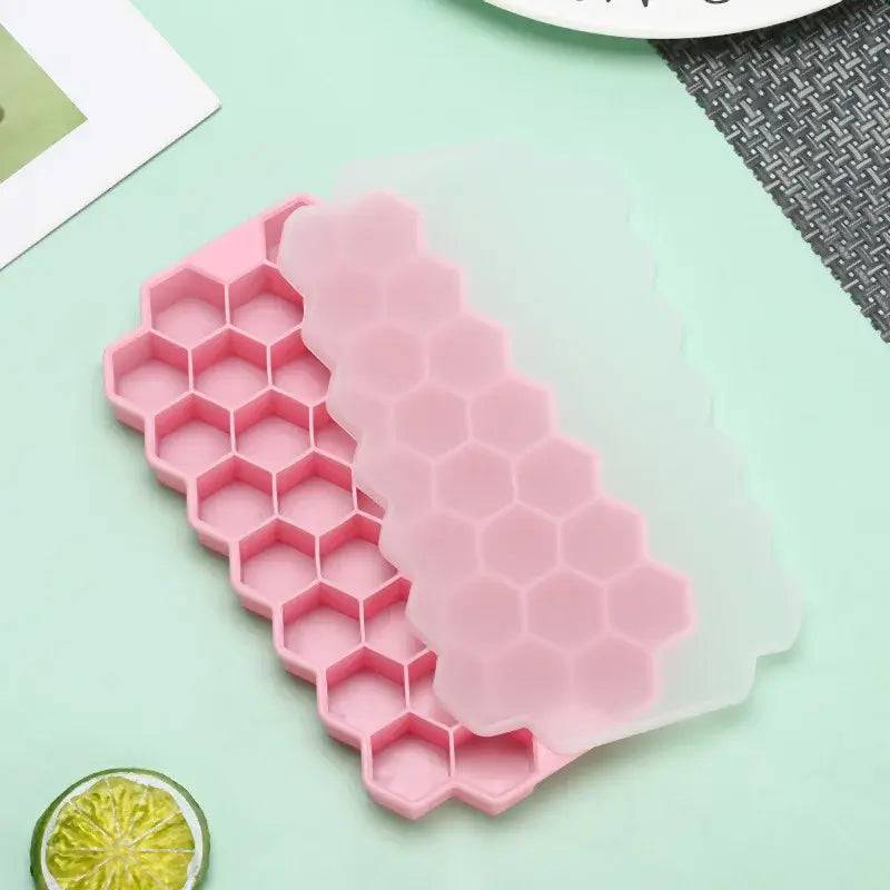 Ice Cube Mold Honeycomb Silicone Ice Cube Maker Ice Tray Mould Reusable Food Grade Ice Maker with Lids for Summer Juice Wine | Kitchen | Luvasmr - Satisfyingly Organised
