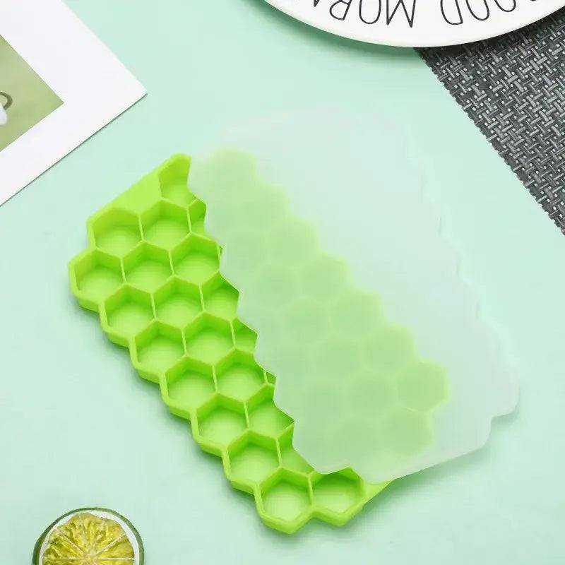 Ice Cube Mold Honeycomb Silicone Ice Cube Maker Ice Tray Mould Reusable Food Grade Ice Maker with Lids for Summer Juice Wine | Kitchen | Luvasmr - Satisfyingly Organised
