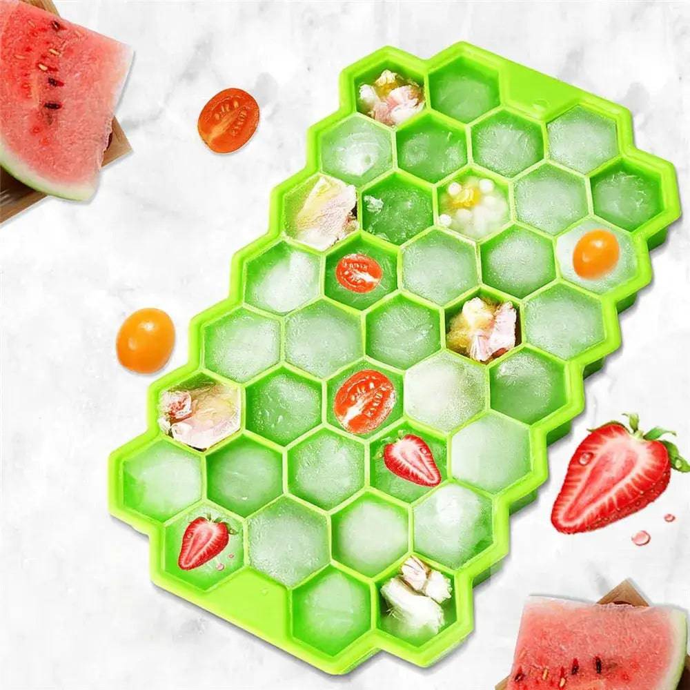 Ice Cube Mold Honeycomb Silicone Ice Cube Maker Ice Tray Mould Reusable Food Grade Ice Maker with Lids for Summer Juice Wine | Kitchen | Luvasmr - Satisfyingly Organised