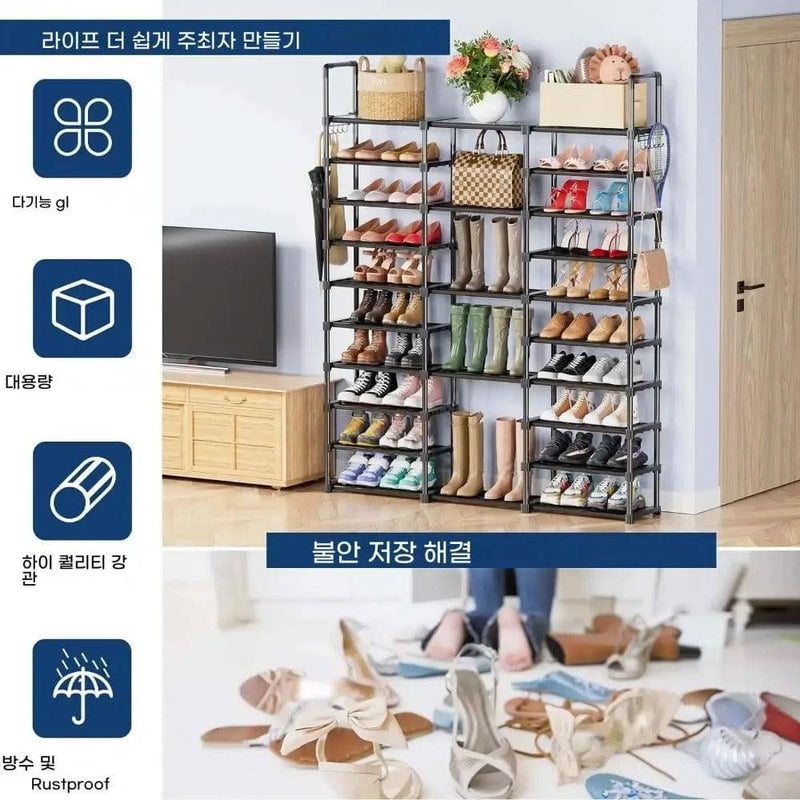 9-Tier Large Shoe Rack Storage Organiser | Living Room | Luvasmr - Satisfyingly Organised