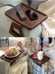 Foldable Bamboo Sofa Armrest Table | Living Room | Luvasmr - Satisfyingly Organised
