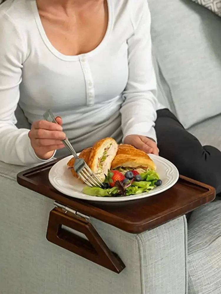Foldable Bamboo Sofa Armrest Table | Living Room | Luvasmr - Satisfyingly Organised