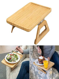 Foldable Bamboo Sofa Armrest Table | Living Room | Luvasmr - Satisfyingly Organised