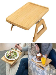 Foldable Bamboo Sofa Armrest Table | Living Room | Luvasmr - Satisfyingly Organised