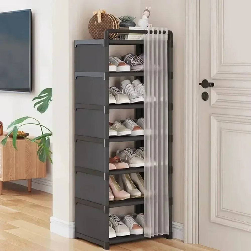 Multi-Layer Shoe Rack with Door Curtains | Living Room | Luvasmr - Satisfyingly Organised