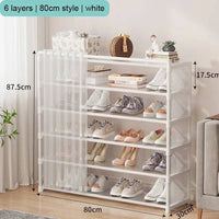 Multi-Layer Shoe Rack with Door Curtains | Living Room | Luvasmr - Satisfyingly Organised