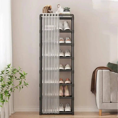 Multi-Layer Shoe Rack with Door Curtains | Living Room | Luvasmr - Satisfyingly Organised