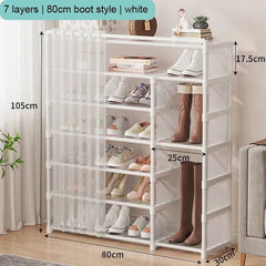 Multi-Layer Shoe Rack with Door Curtains | Living Room | Luvasmr - Satisfyingly Organised