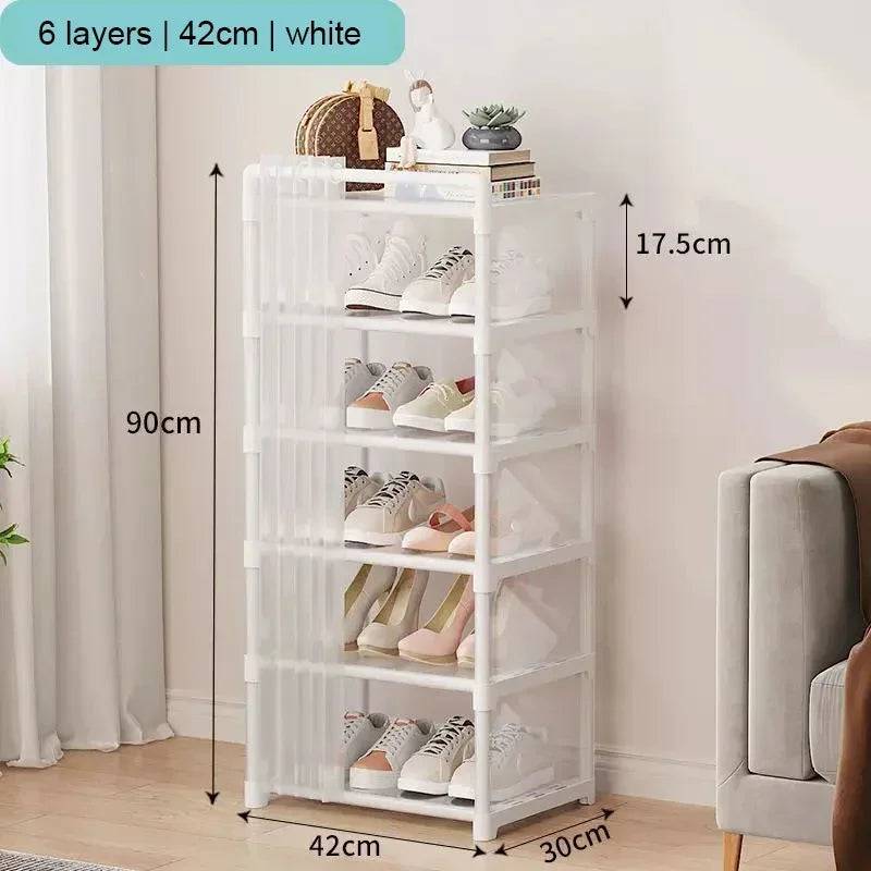 Multi-Layer Shoe Rack with Door Curtains | Living Room | Luvasmr - Satisfyingly Organised