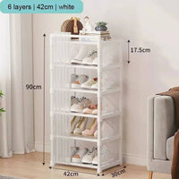 Multi-Layer Shoe Rack with Door Curtains | Living Room | Luvasmr - Satisfyingly Organised