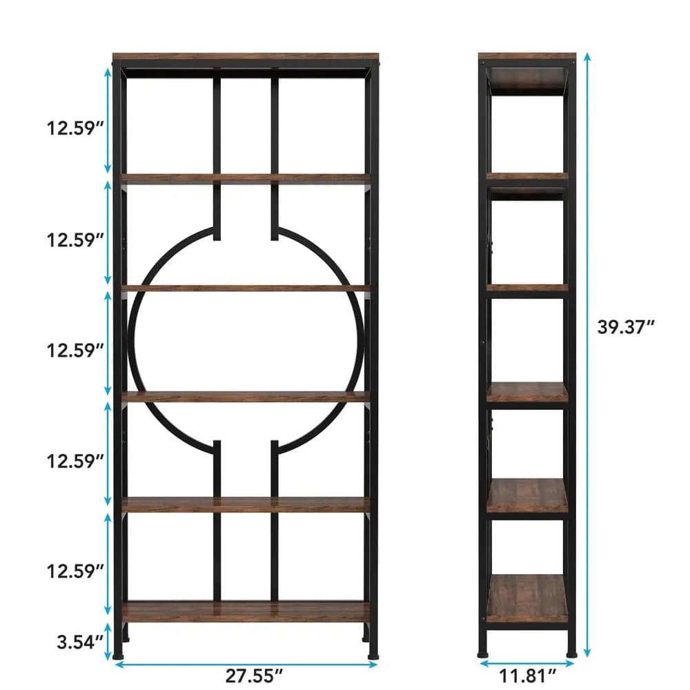 Retro 5-Tier Bookcase & Storage Shelf | Living Room | Luvasmr - Satisfyingly Organised