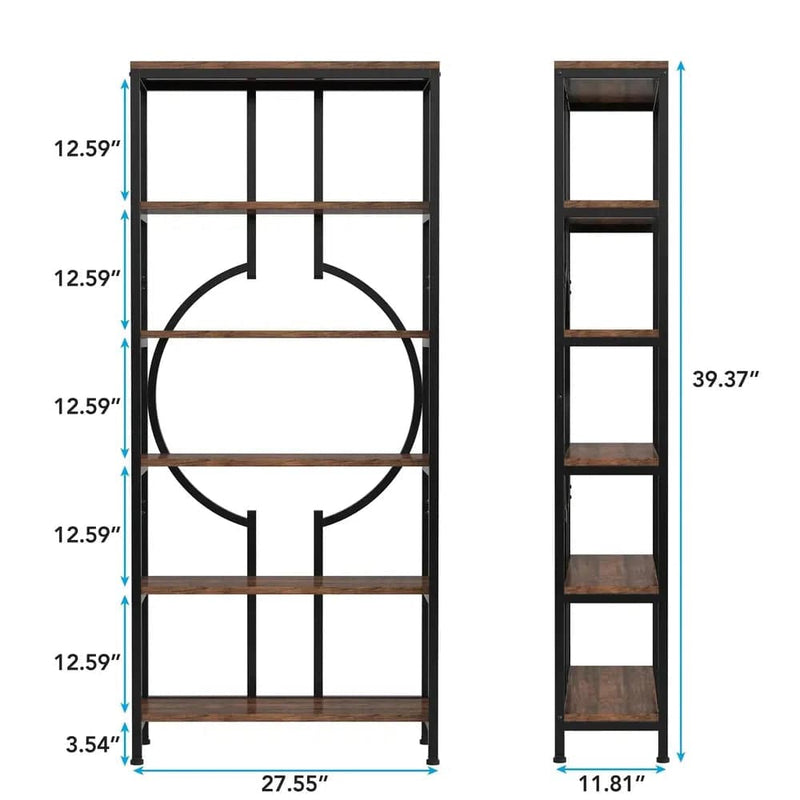 Retro 5-Tier Bookcase & Storage Shelf | Living Room | Luvasmr - Satisfyingly Organised