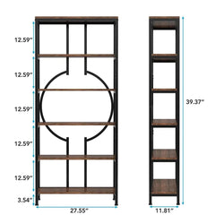 Retro 5-Tier Bookcase & Storage Shelf | Living Room | Luvasmr - Satisfyingly Organised