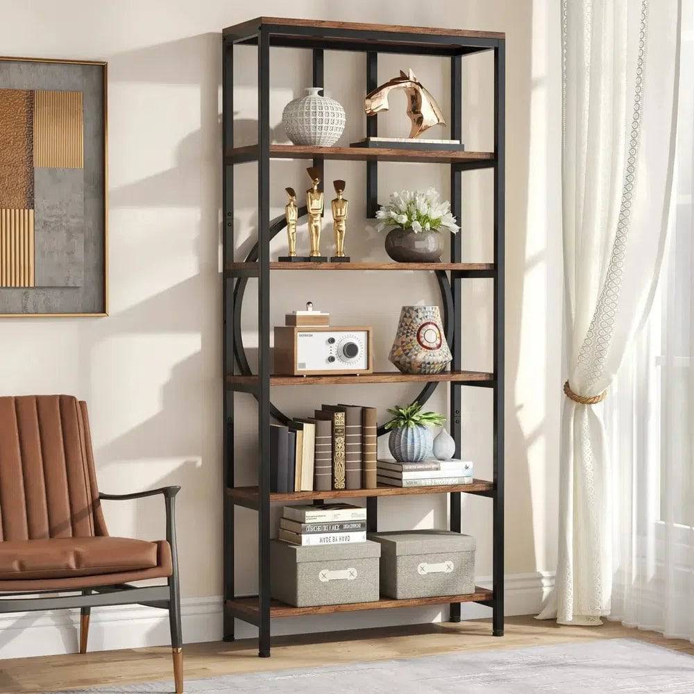Retro 5-Tier Bookcase & Storage Shelf | Living Room | Luvasmr - Satisfyingly Organised