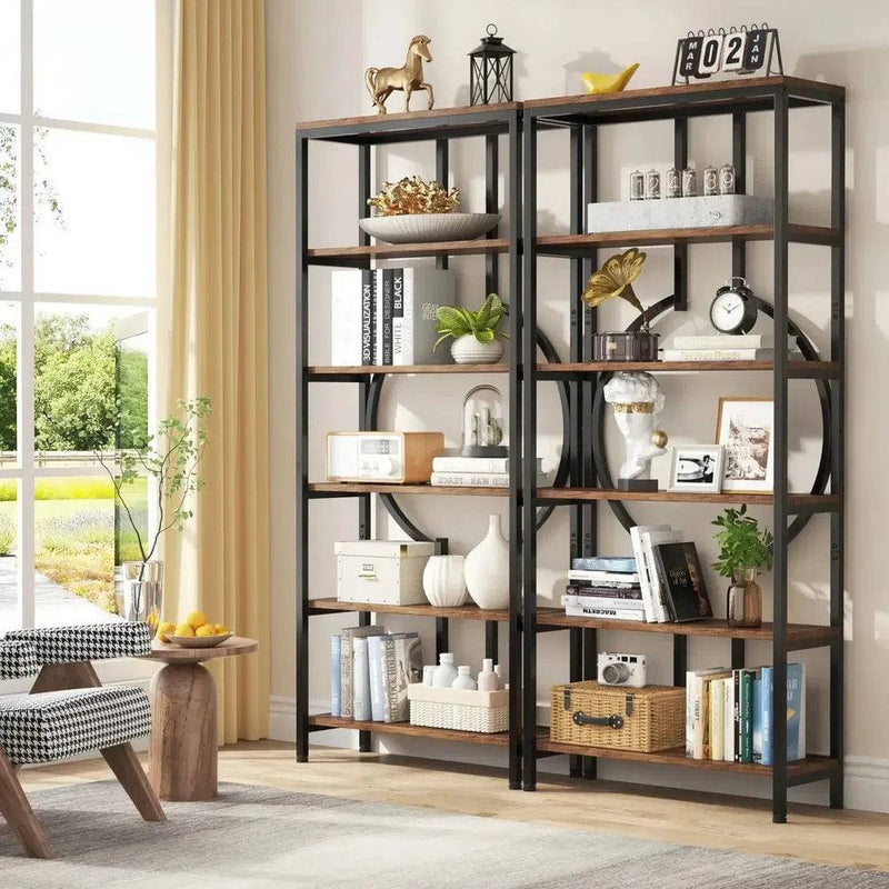Retro 5-Tier Bookcase & Storage Shelf | Living Room | Luvasmr - Satisfyingly Organised